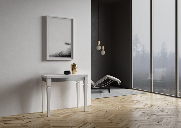Consolle Allungabile 90x45-90x80 cm in Nobilitato Bianco acquista