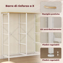 Cassettiera con 8 Cassetti in Tessuto 86x30x94,5 cm Tasche Laterali Portaoggetti Struttura in Acciaio Beige  