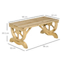 Panchina da Giardino 2 Posti 98x50x39,5 cm con Gambe a Ruota di Carro in Legno a Doghe      