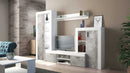 Parete Attrezzata Soggiorno Nobel 263x40x200 h cm in Truciolare bilaminato Bianco
