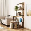 Libreria 5 Ripiani in Legno Effetto Invecchiato 102x30x160 cm  Marrone Scuro