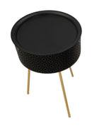 Tavolino Basso Ø40x65 cm in Metallo Nero