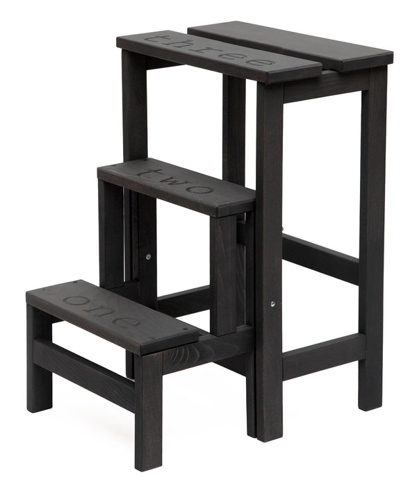 online Sgabello Scaletta 60x40x46 cm in Legno Grigio Scuro