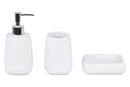 Set 3 Accessori da Bagno in Ceramica Bianco