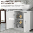 Mobile per Lavabo 60x30x60 cm Sotto Lavabo con 2 Ante e Ritaglio a Forma di U in MDF Bianco      