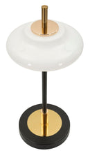 Lampada da Tavolo Vintage Ø22x46 cm in Ferro e Vetro Oro e Nero e Bianco      