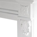 Cornice per Camino 121x38x108 cm Truman Rivestimento in Legno Bianco  