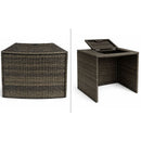 Vasca Idromassaggio Piscina Spa Oasi Completa Set 5 Mobili 296x20x73 cm in PVC e Rattan Grigio e Marrone