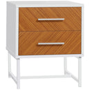 Comodino 2 Cassetti 40x39x48 cm in Metallo e Legno Marrone