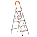 Scala Pieghevole Salvaspazio in Alluminio 5 Gradini  Silver e Arancione