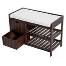 Panca Portascarpe con Cassetti da Ingresso 69x34x48 cm  Marrone