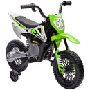 Moto Elettrica per Bambini con Rotelle e Indicatore di Carica Verde  