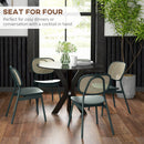 Tavolo da Pranzo Moderno Rotondo per 4 Persone Ø100x75 cm in Acciaio e MDF Nero