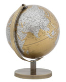 Mappamondo Arancione Ø20x28 cm Metallo e Plastica Oro Ruggine e Argento