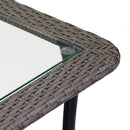 Tavolino da Giardino in Polyrattan Rettangolare 70x40x45cm Providence Grigio