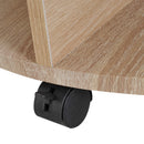 Tavolino da Caffè Rotondo con Ripiani in Legno Rovere Ø60x39.5 cm 