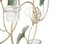 Porta Candele da Muro Greenery 80x7,5x35,5 cm in Ferro e Vetro Multicolor      