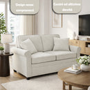 Divano Letto a 2 Posti 142,5x77x86 cm Cuscino Memory Ergonomico con Apertura Facile Beige