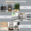 Carrello Portaoggetti 3 Ripiani 50x35x100,5 cm con Ruote in Acciaio e Truciolato Marrone