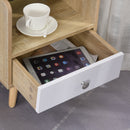 Comodino 1 Cassetto e Mensola 37x30x48 cm in Legno Rovere e Bianco