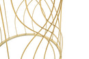 Tavolinetti Ligne Coppia Ø38x55 cm - Ø33x50 cm in Ferro e MDF e Specchio Oro      