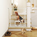 Cancello per Cani e Gatti Estensibile 75-85x2x76 cm con Gattaiola Integrata in Acciaio e ABS Bianco      
