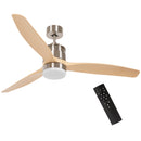 Ventilatore da Soffitto con Luce LED Bianca a 6 Velocità e Timer Ø132 x 43A cm in Metallo e Acrilico 