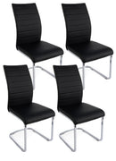 Set 4 Sedie 41x60x98 cm Myra in Ecopelle Nero