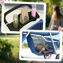 Passeggino per Cani 77x44x102 cm Pieghevole con Portabicchieri e Cestino Blu      