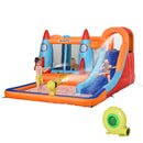Castello Giostra Gonfiabile 370x270x185 cm con Scivolo Piscina e Pompa Multicolor