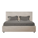 Letto Matrimoniale con Alzata Comoda Imbottito in Microfibra Mika Sabbia Varie Misure
