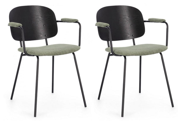 acquista Set 2 Sedie 57x60x80 cm Sienna in Tessuto Verde