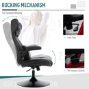Sedia da Gaming Girevole Reclinabile in Similpelle  Nera