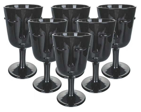 Set 6 Calici Vino Vis à Vis in Vetro VdE Tivoli 1996 Nero sconto