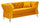 Divano Emy Senape con Cuscini 162x83x76 cm in Legno e Poliestere