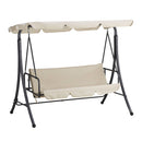 Dondolo Sofa 3 Posti con Schienale Reclinabile per Funzione Letto Beige Bali