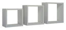 Set 3 Mensole da Parete Cubo in Fibra di Legno Incubo Grigio Sasso