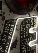 Stampa con LED su Tela Love 60x3,5x90 cm in Tela e Plastica e MDF Multicolor      