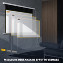 Telo per Proiettore 84 Pollici con Telecomando 212x8x150 cm in PVC e Metallo Bianco      