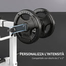 Macchina Fitness per Estensioni Seduta Regolabile per Allenamento Gambe Vita e Braccia Struttura in Acciaio Bianco      