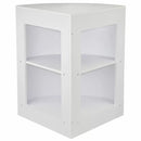 Set 3 Banconi Angolari da Negozio e Reception con Mensole e Vetrine Bianco Brillante