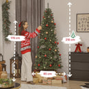Albero di Natale Slim 210 cm 1273 Rami con 350 Luci LED Bianche e Colorate 9 Modalità di Illuminazione Verde      