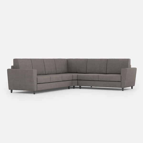 sconto Divano Angolare 6 Posti 288x228x85 cm Yasel in Tessuto Grigio