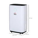 Deumidificatore d'Aria 20 Litri 378W 3 Modalità e 2 Velocità Bianco