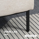Poltrona Imbottita 73x81x82 cm in Tessuto Effetto Lino Bianco Crema