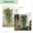 Pianta Artificiale di Bambù Alta 180 cm da 1640 Foglie con Base in Legno di Pino Verde      