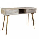 Consolle con 2 Cassetti 120x40x80 h cm in Legno di paulownia Marrone