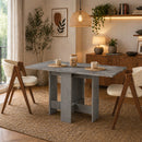 Tavolo Salvaspazio Consolle Allungabile 30-130x76 cm Artemio in Legno Grigio Retro     