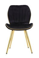 Set 2 Sedie Paris Space Nera e Oro 46x58x77 cm in Legno e Ferro 
