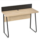 Scrivania con Foro Passacavi 110x48x90 cm in Legno e Metallo Nero